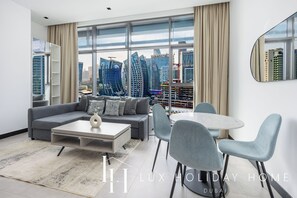 Apartment, Canal View | Living area - LUX 15 Northside Burj Khalifa View Suite (Dubai)
