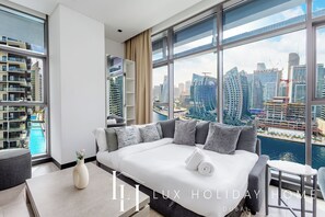 Apartment, Canal View | Living area - LUX 15 Northside Burj Khalifa View Suite (Dubai)