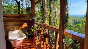 Cabin, 1 Bedroom, Balcony, Garden View | Outdoor spa tub