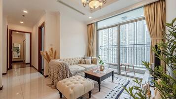 Deluxe Apartment, 2 Bedrooms, Balcony, City View | Memory foam beds, desk, laptop workspace, blackout drapes