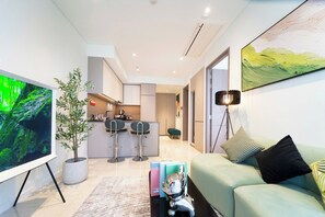 Deluxe Apartment, 1 Bedroom, Balcony, City View | Memory foam beds, desk, laptop workspace, blackout drapes - Imperial Condotel Metropole Somiluxstay (Ho Chi Minh)