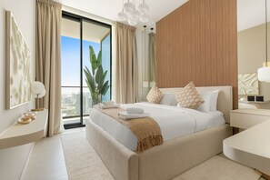 2 bedrooms, iron/ironing board, free WiFi, bed sheets - Modern 2BD Retreat with Private Pool in JVC (Dubai)