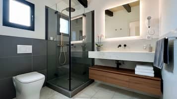 Dusche, Haartrockner, Bidet, Handtücher