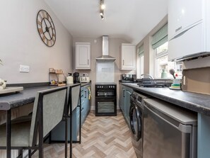 Fridge, microwave, oven, toaster