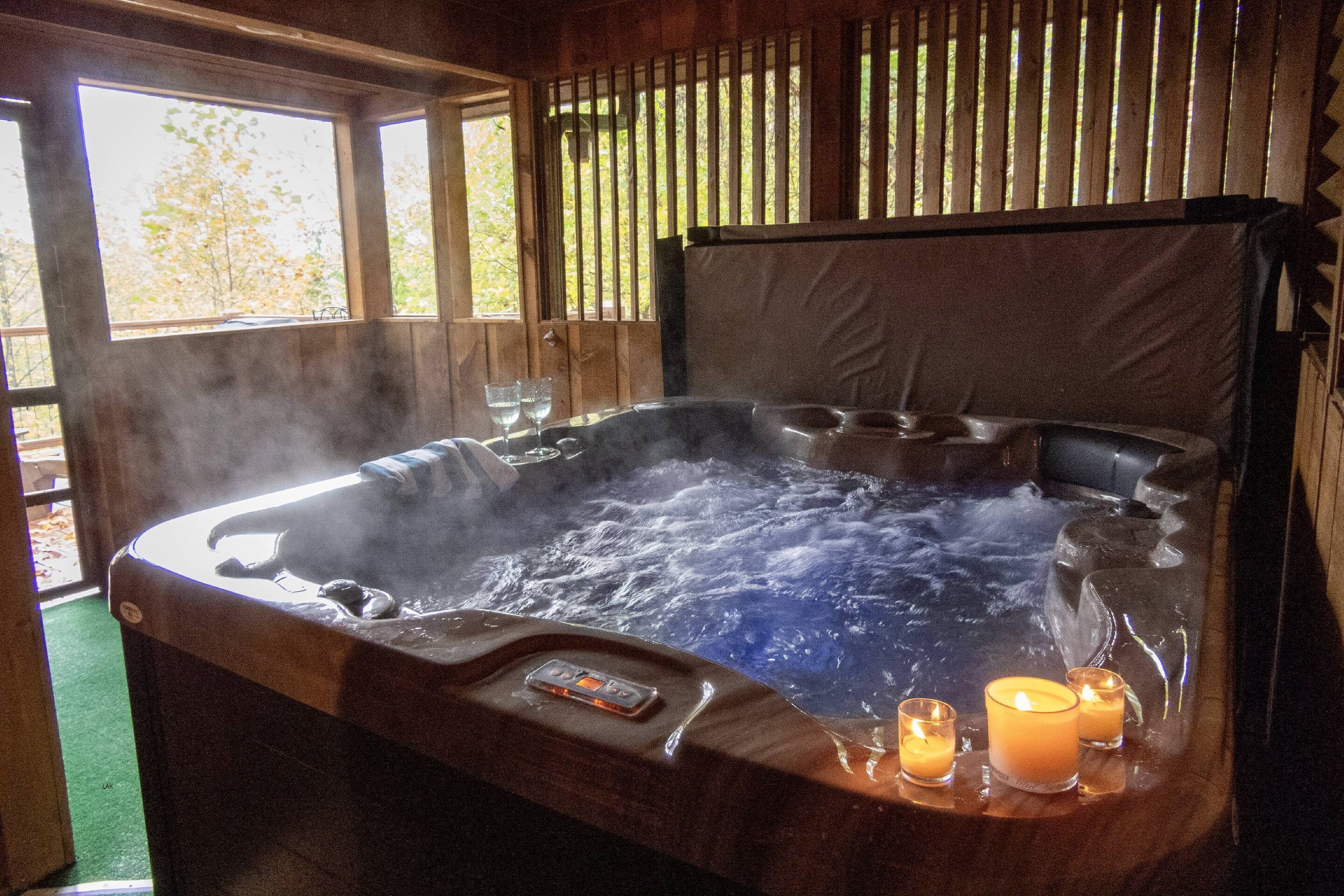 Indoor spa tub