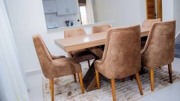 Shared Dormitory, 4 Bedrooms, Accessible, City View | Dining room