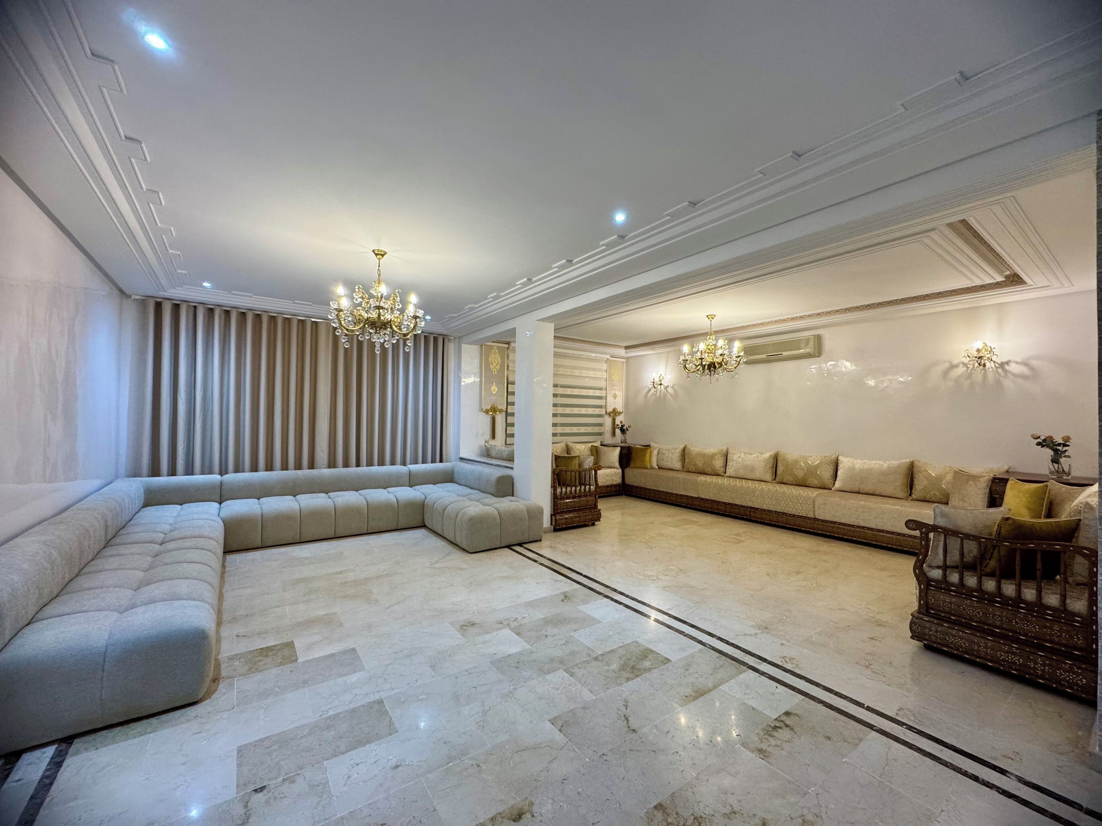 Deluxe Apartment, Balcony, City View | Living area | 150-cm Smart TV with satellite channels