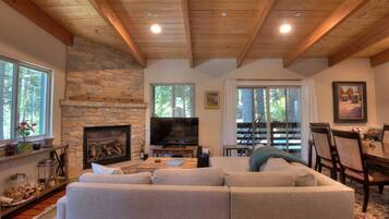 TV, caminetto, impianto stereo