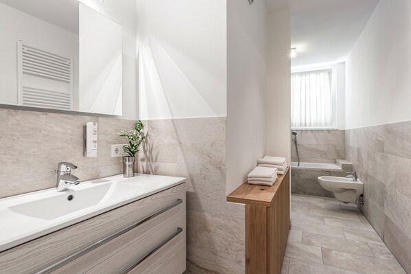 Towels, soap, toilet paper
