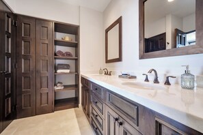 Shower, towels, toilet paper