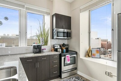 Welcome to Dog Moines- Skywalk connected pet-friendly studio. NO pet fees!