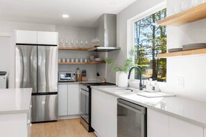 Kühlschrank, Mikrowelle, Ofen, Herdplatte