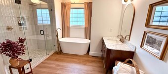Luxury Farmhouse Retreat with Hot Tub and Private River Access
