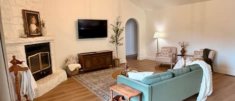 Smart TV, fireplace, video games, ping pong