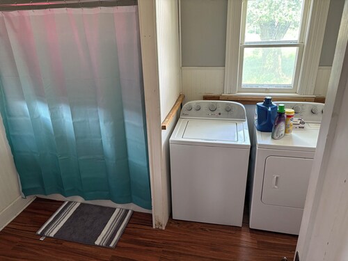 Rustic working farm house in rural Girard, Kansas.