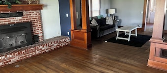 Rustic working farm house in rural Girard, Kansas.