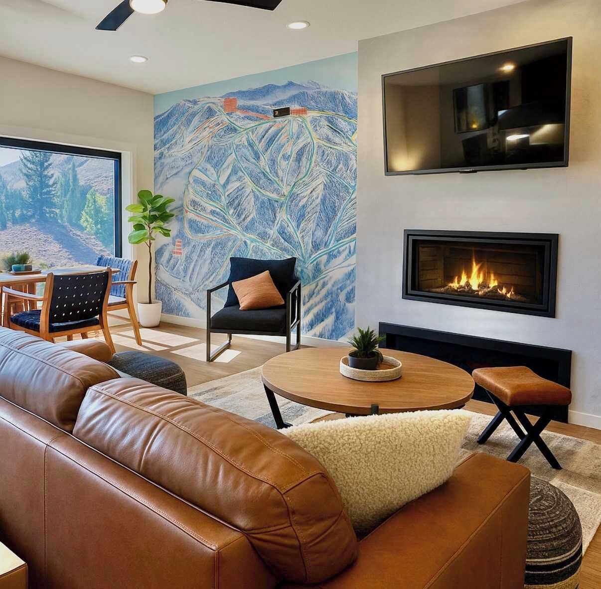 Smart TV, fireplace