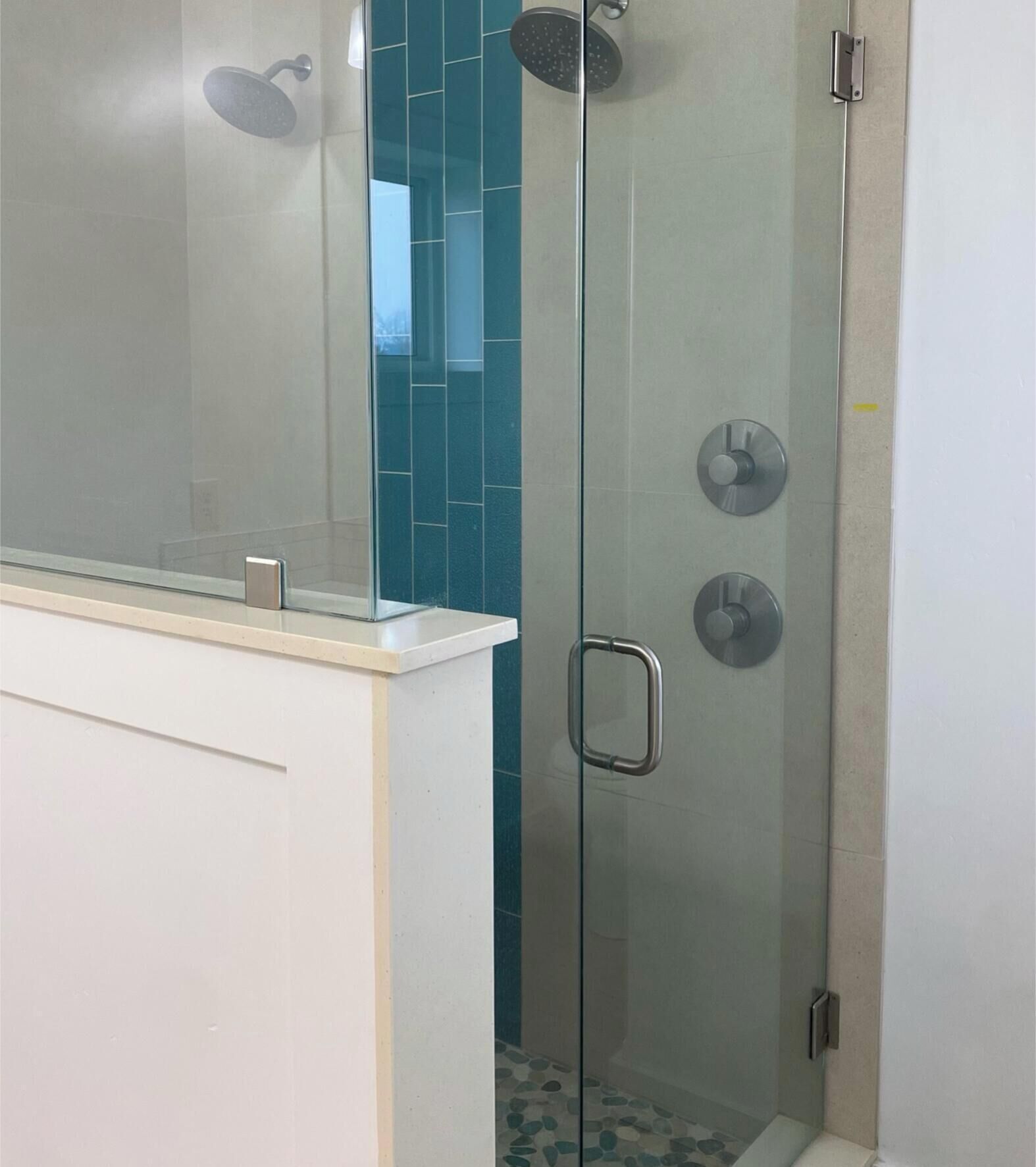 Shower, towels, soap, toilet paper