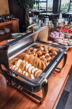 A buffet with various baked goods and desserts. - Blue Spot Resort (Ulaanbaatar)