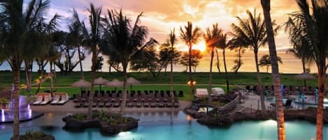 Outdoor pool, a heated pool