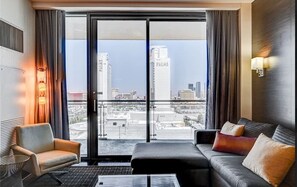 Studio Luxe, balcon, vue montagne | Coin séjour