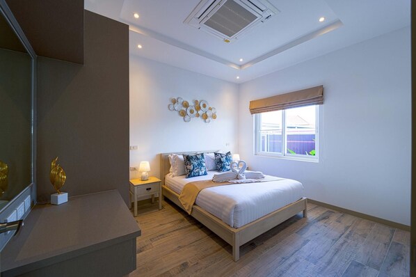 Villa, Pool View | In-room safe, blackout drapes, iron/ironing board, free WiFi