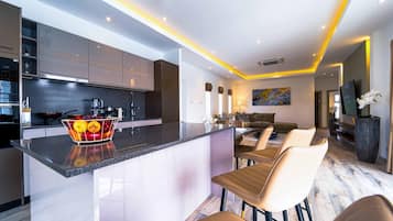 Villa, Pool View | Private kitchen