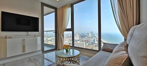 Apartment, Strandblick | Wohnbereich