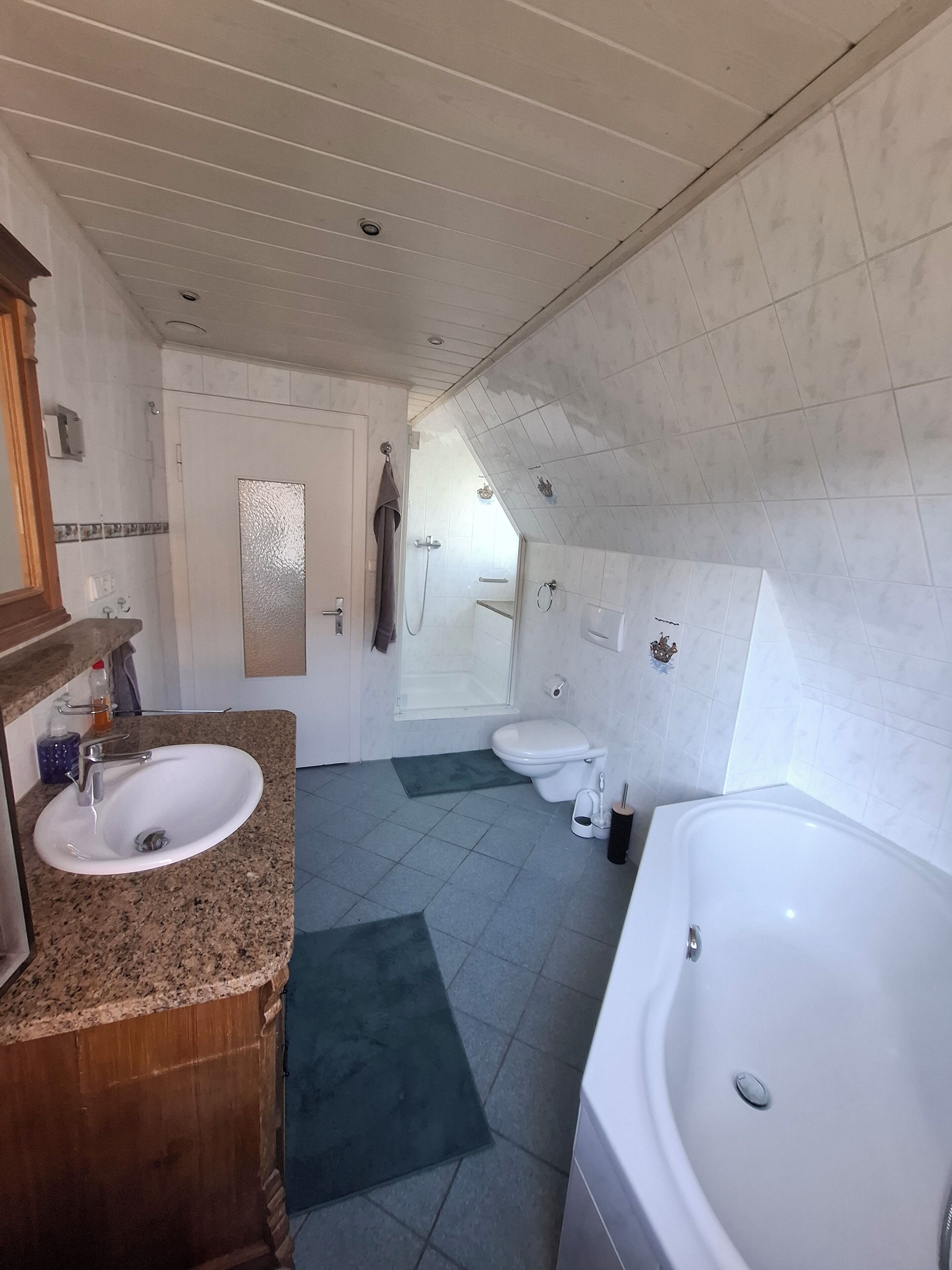 Haartrockner, Handtücher, Seife, Toilettenpapier
