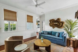TV, offices - Luxe 1840s House w. Parking, Porches, 4 King Beds! (Charleston)