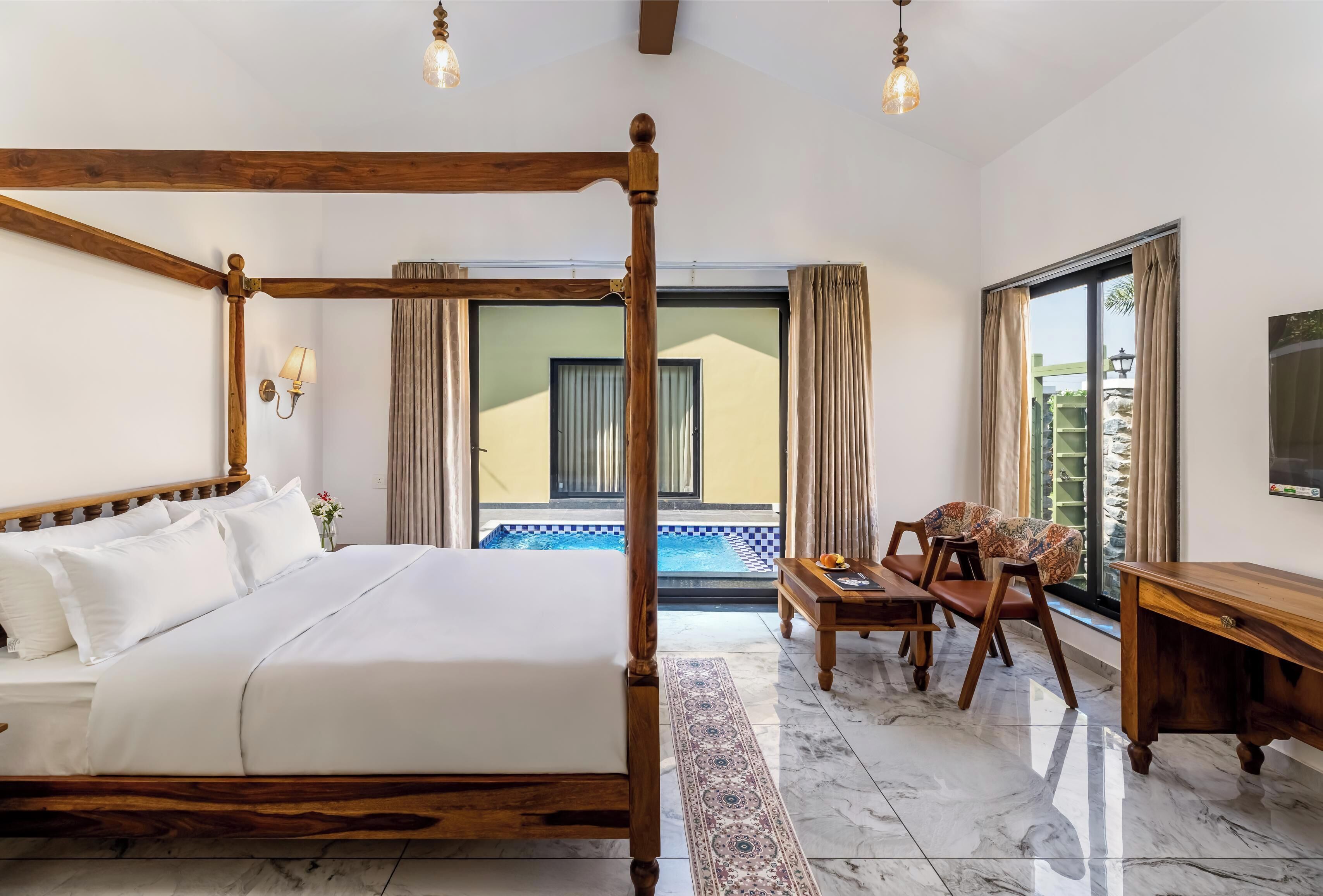 2 Bedroom Family Private Pool Villa with Mountain View | Premium bedding, down comforters, memory foam beds