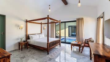 2 Bedroom Family Private Pool Villa with Mountain View | Premium bedding, down duvets, memory-foam beds, individually decorated