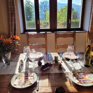 Dining - Authentic Vosgian farm, sauna, and beautiful view (LA BRESSE)