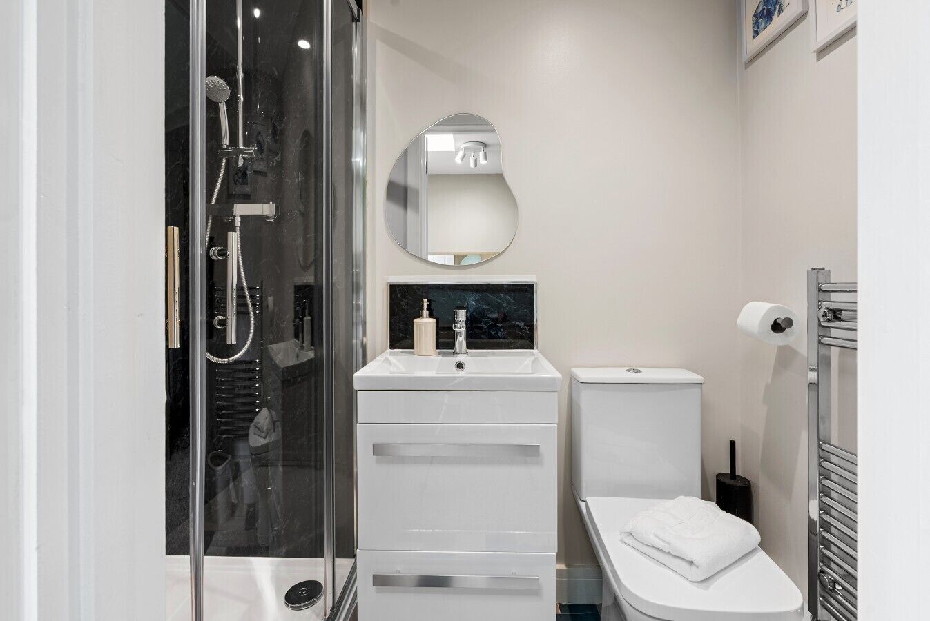 Hair dryer, towels