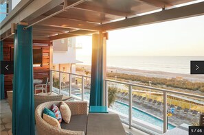 Outdoor pool, a heated pool - July 11-18, 2026 - 2 bdr/2 bath Oceanfront unit at Hilton's Ocean Enclave (Myrtle Beach)