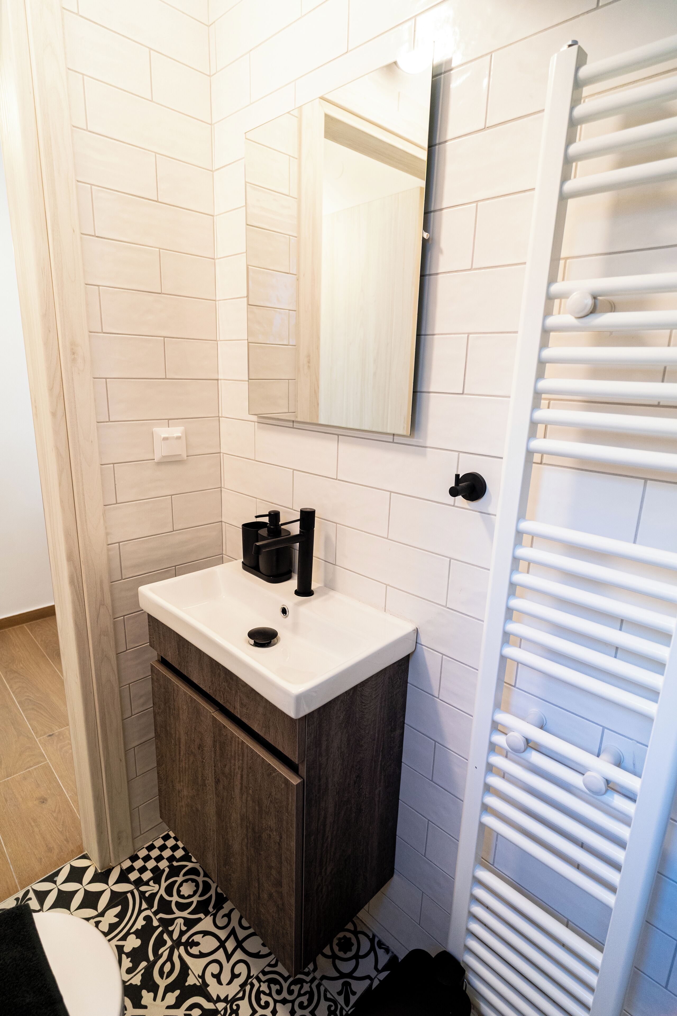 Hair dryer, towels, toilet paper