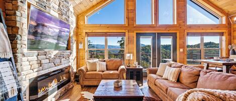 Télévision, cheminée