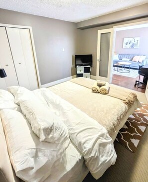 1 غرفة نوم ومكتب وواي فاي مجانًا وملاءات أسرّة