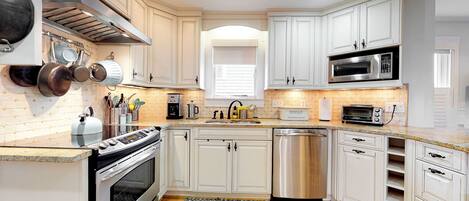 Microwave, oven, stovetop, dishwasher