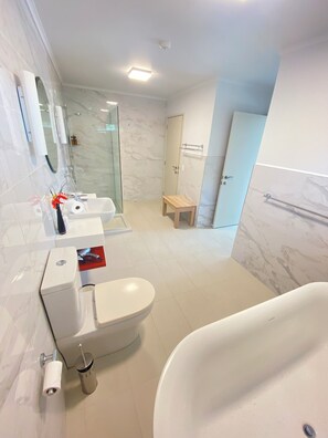 Dusche, Haartrockner, Handtücher