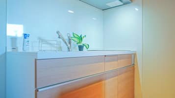 Deluxe Suite | Private kitchen | Full-size fridge, microwave, stovetop, cookware/dishes/utensils