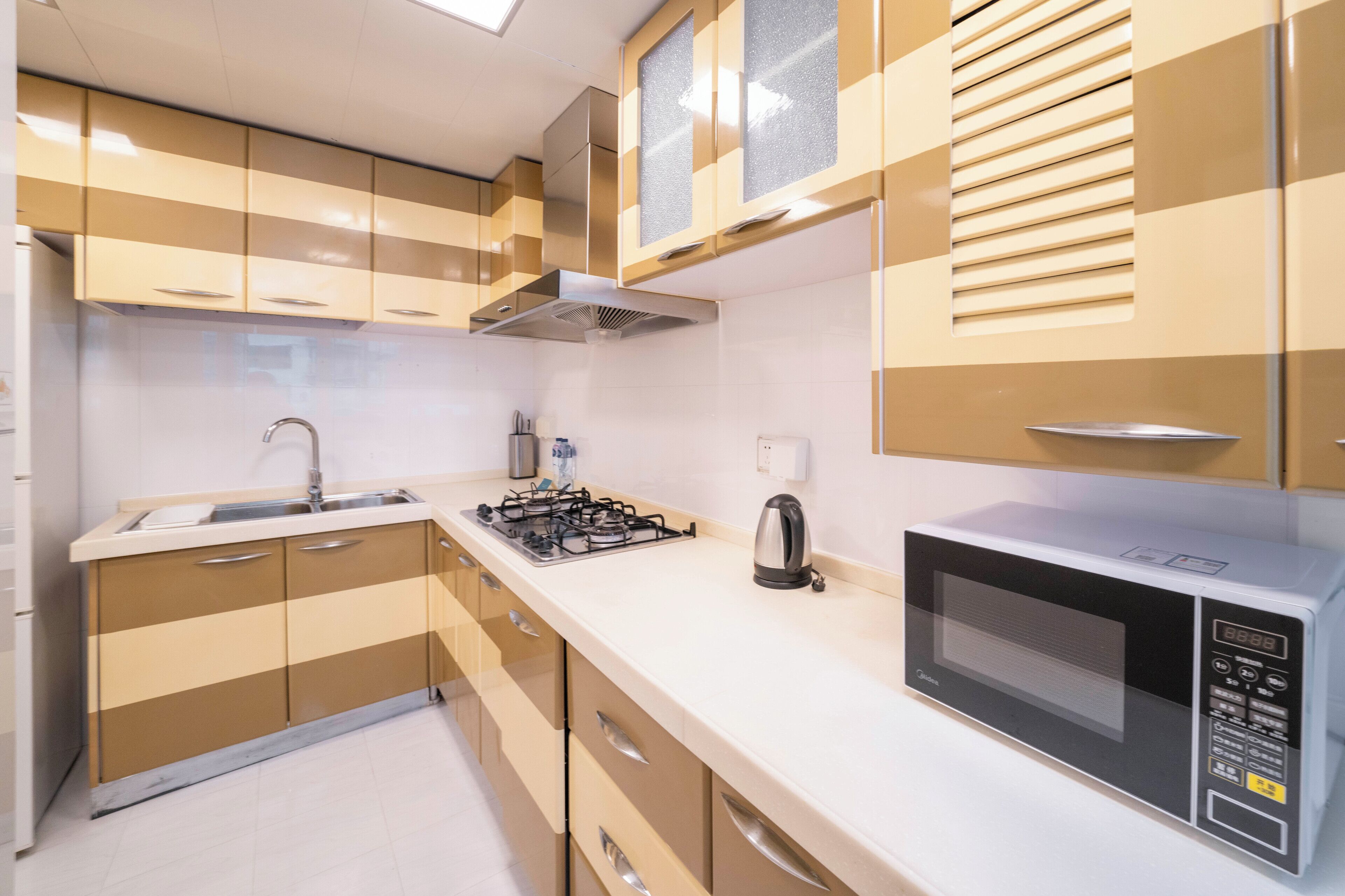 Superior-íbúð - 2 svefnherbergi - eldhús - borgarsýn | Einkaeldhúskrókur