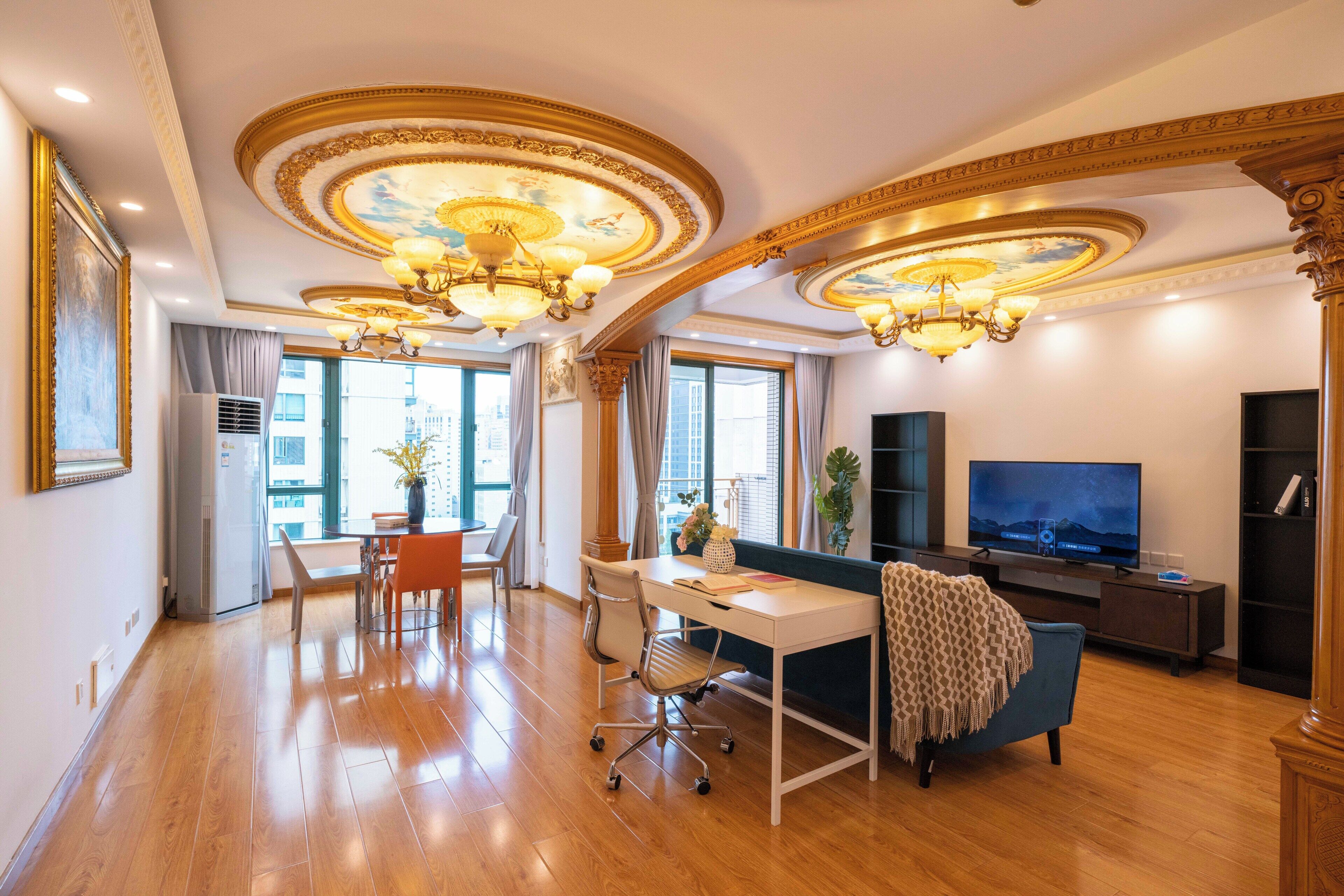 Superior Apartment, 1 Bedroom, Kitchen, City View | Living room | 55-inch Smart TV with cable channels