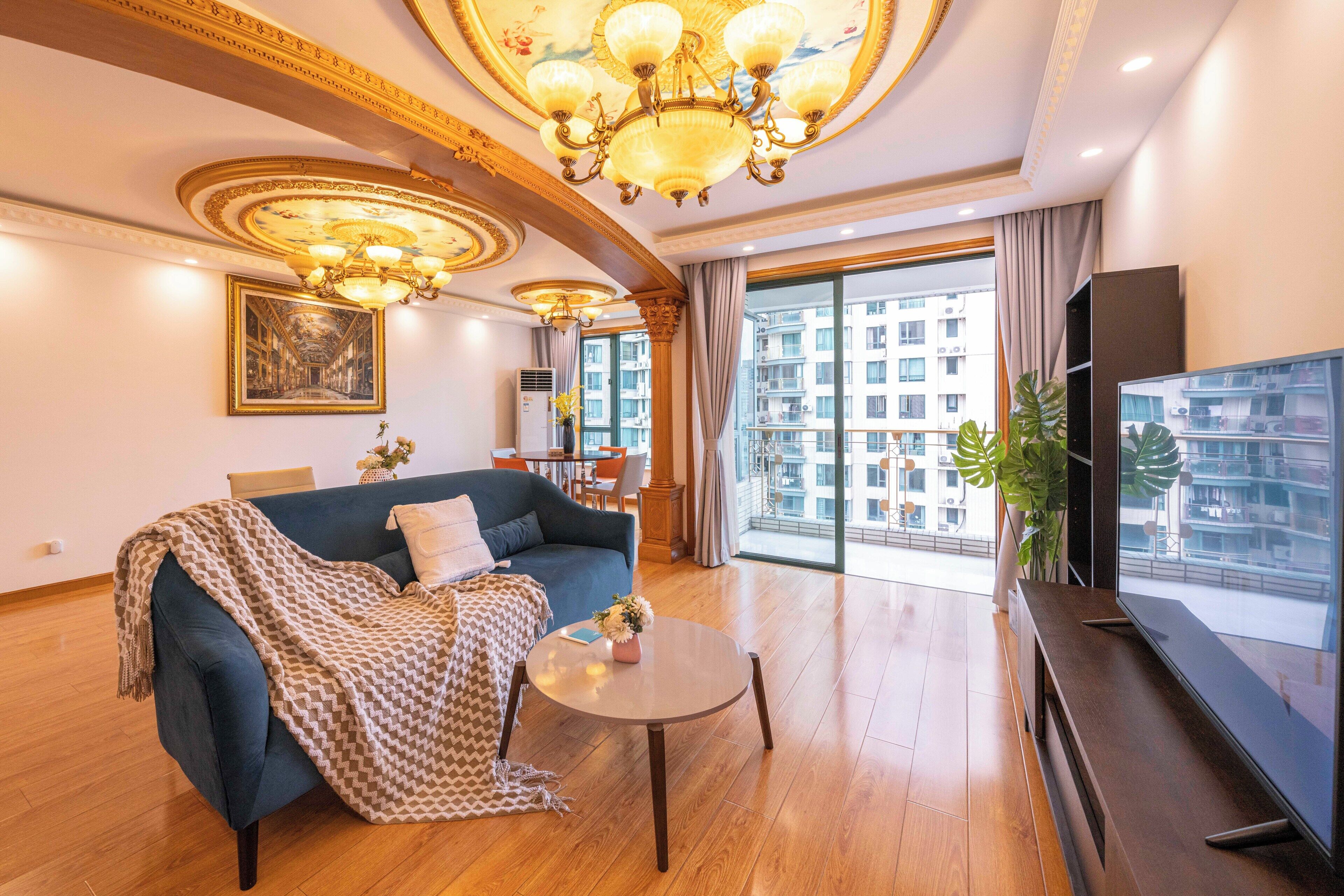 Superior Apartment, 1 Bedroom, Kitchen, City View | Living room | 55-inch Smart TV with cable channels