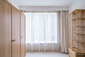 Superior Apartment, 1 Bedroom, Kitchen, City View | Living room | 55-inch Smart TV with cable channels - Tyms Xujiahui Elegant 1BR APT (Shanghai)