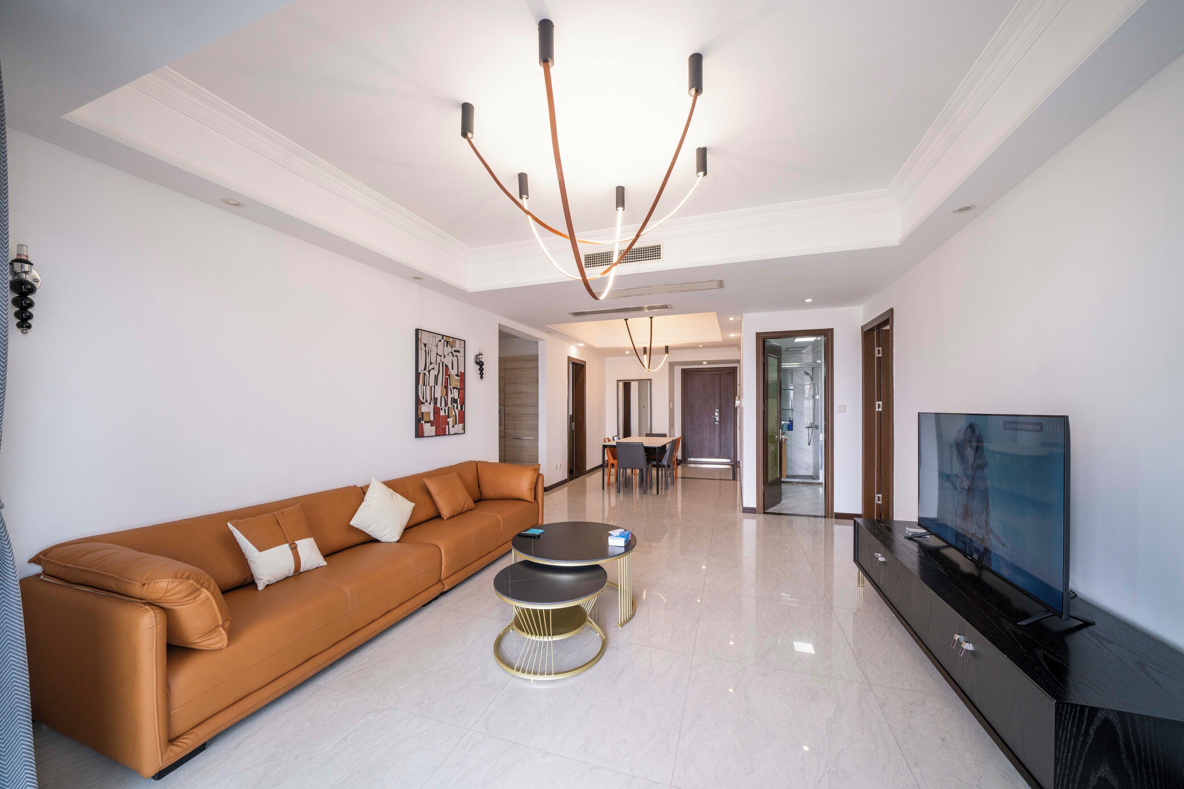 Superior Apartment, 3 Bedrooms, Kitchen, City View | Living room | 55-inch Smart TV with cable channels