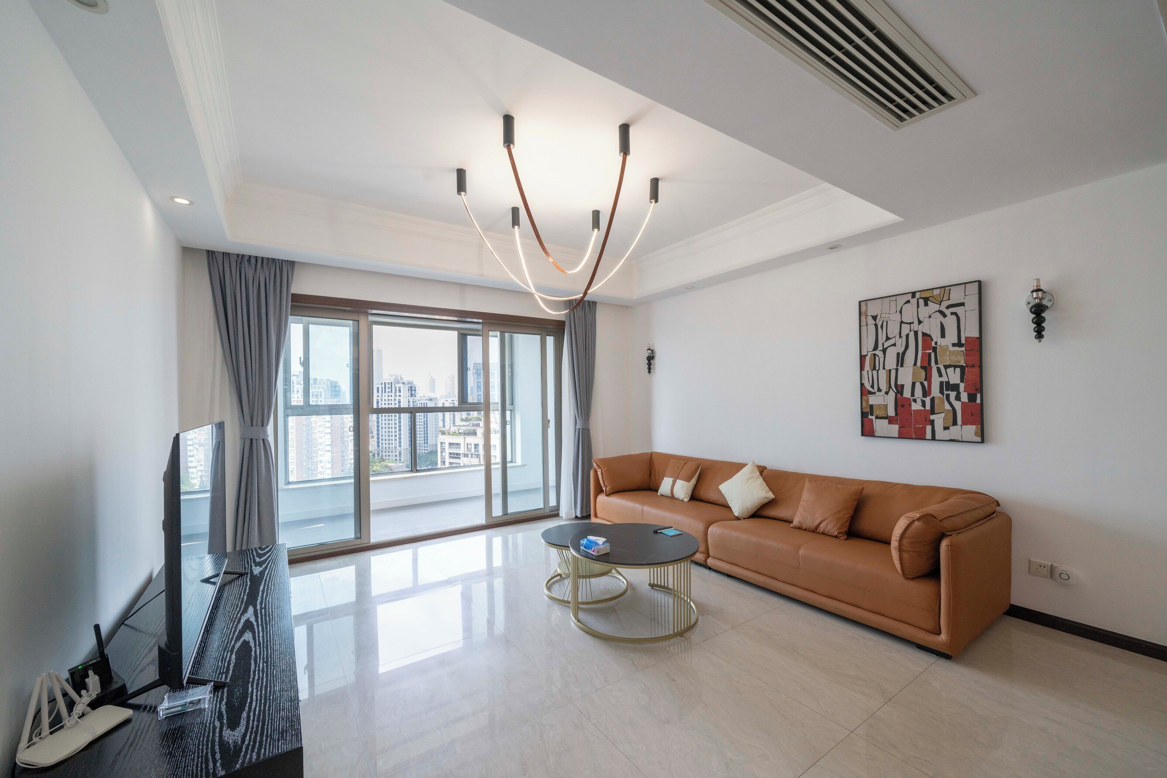 Superior Apartment, 3 Bedrooms, Kitchen, City View | Living room | 55-inch Smart TV with cable channels