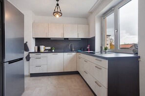 Kühlschrank, Mikrowelle, Ofen, Herdplatte