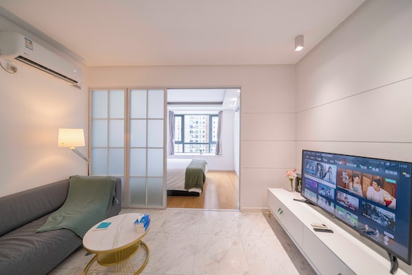 Superior Apartment, 1 Bedroom, Kitchen, City View | Living room | Smart TV - Tyms Cozy 1BR APT TianShan Dynasty View (Shanghai)