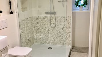 Dusche, Haartrockner, Handtücher